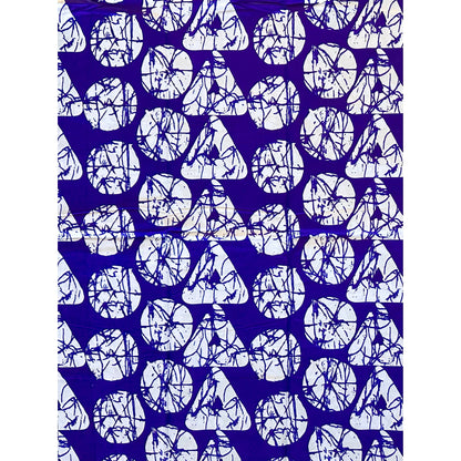 African Print Fabric/ Ankara - Shades of Blue 'House of Sankofa' Design, YARD or WHOLESALE