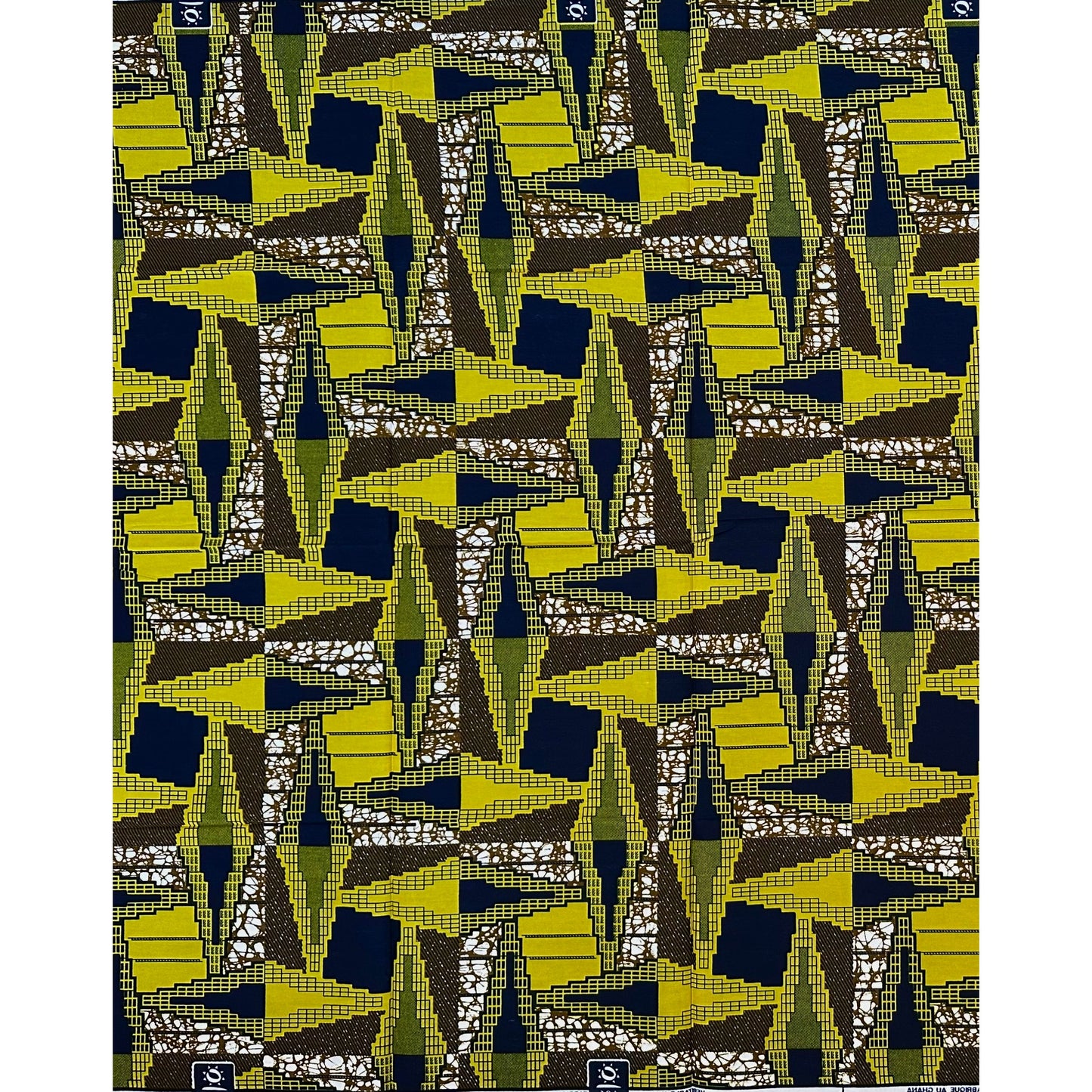 African Print Fabric/ Ankara - Brown, Green, Navy ‘Nothing Here Is Accidental,’ 1 YARD