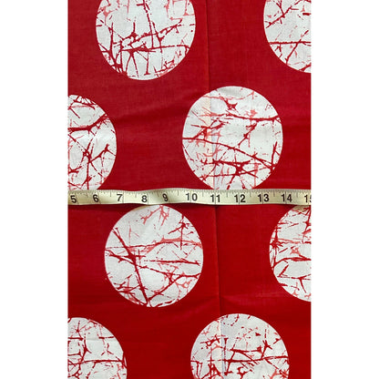 African Print Fabric/ Ankara - Red, White 'Oro of the Moon' Design, YARD or WHOLESALE
