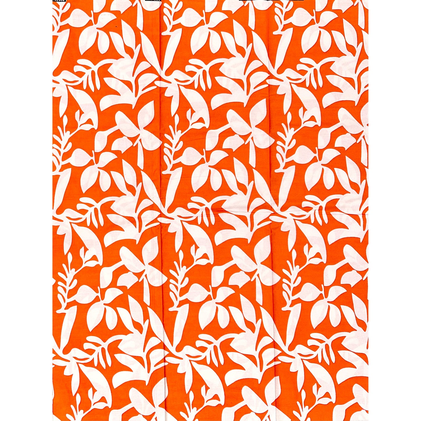 African Print Fabric/ Ankara - Orange, White 'Kioni Flora', Per Yard or Wholesale