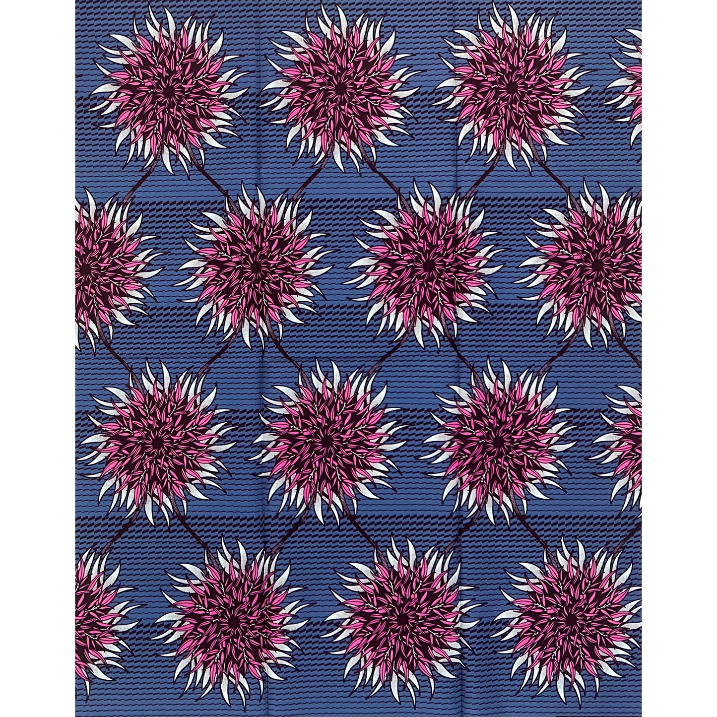 African Print Fabric/ Ankara - Gray, Magenta, Brown ‘Anyanwu Bloom' Design, 1 YARD