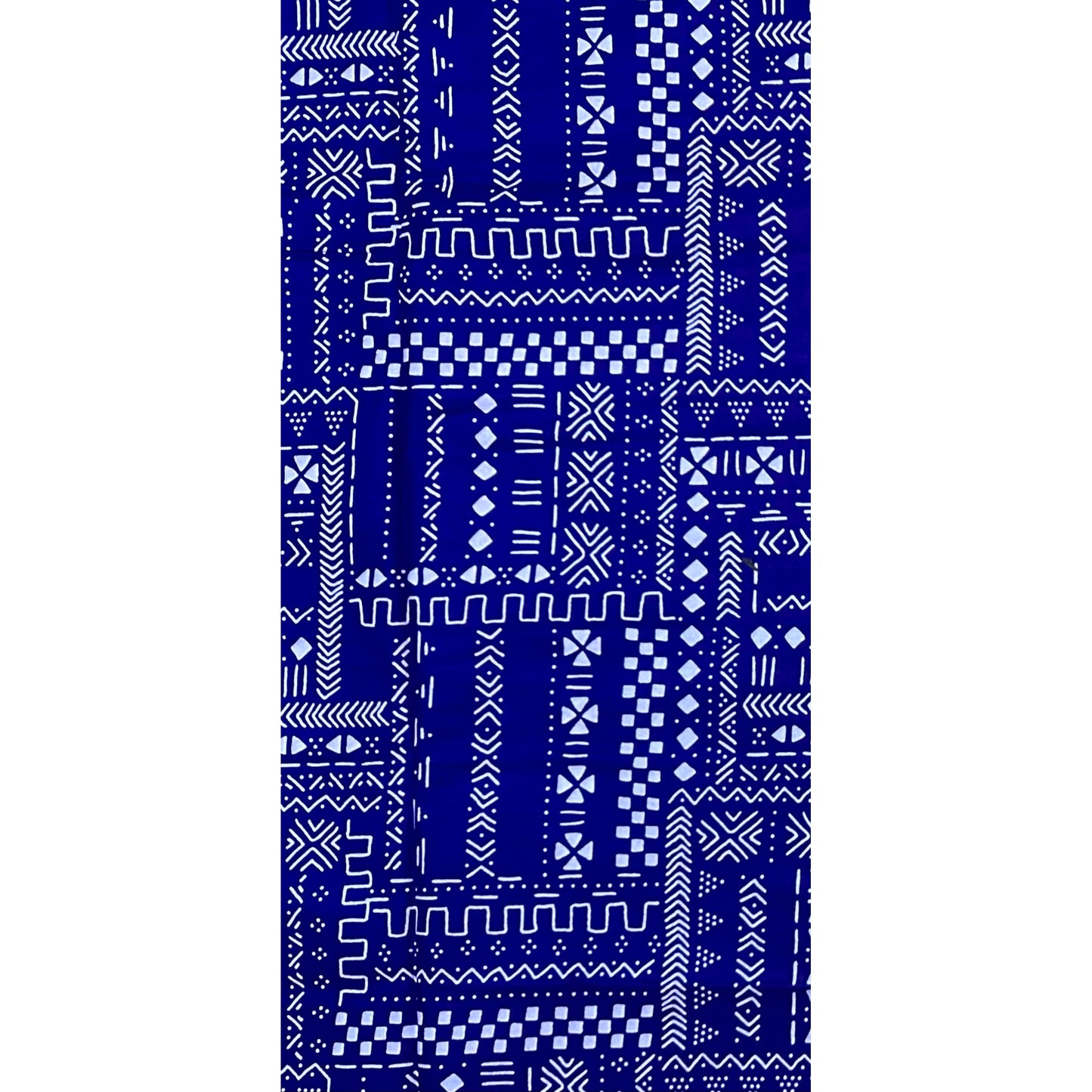African Print Fabric/ Ankara - Blue, White 'Read the Fine Print', Yard or Wholesale