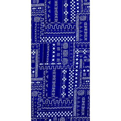 African Print Fabric/ Ankara - Blue, White 'Read the Fine Print', Yard or Wholesale