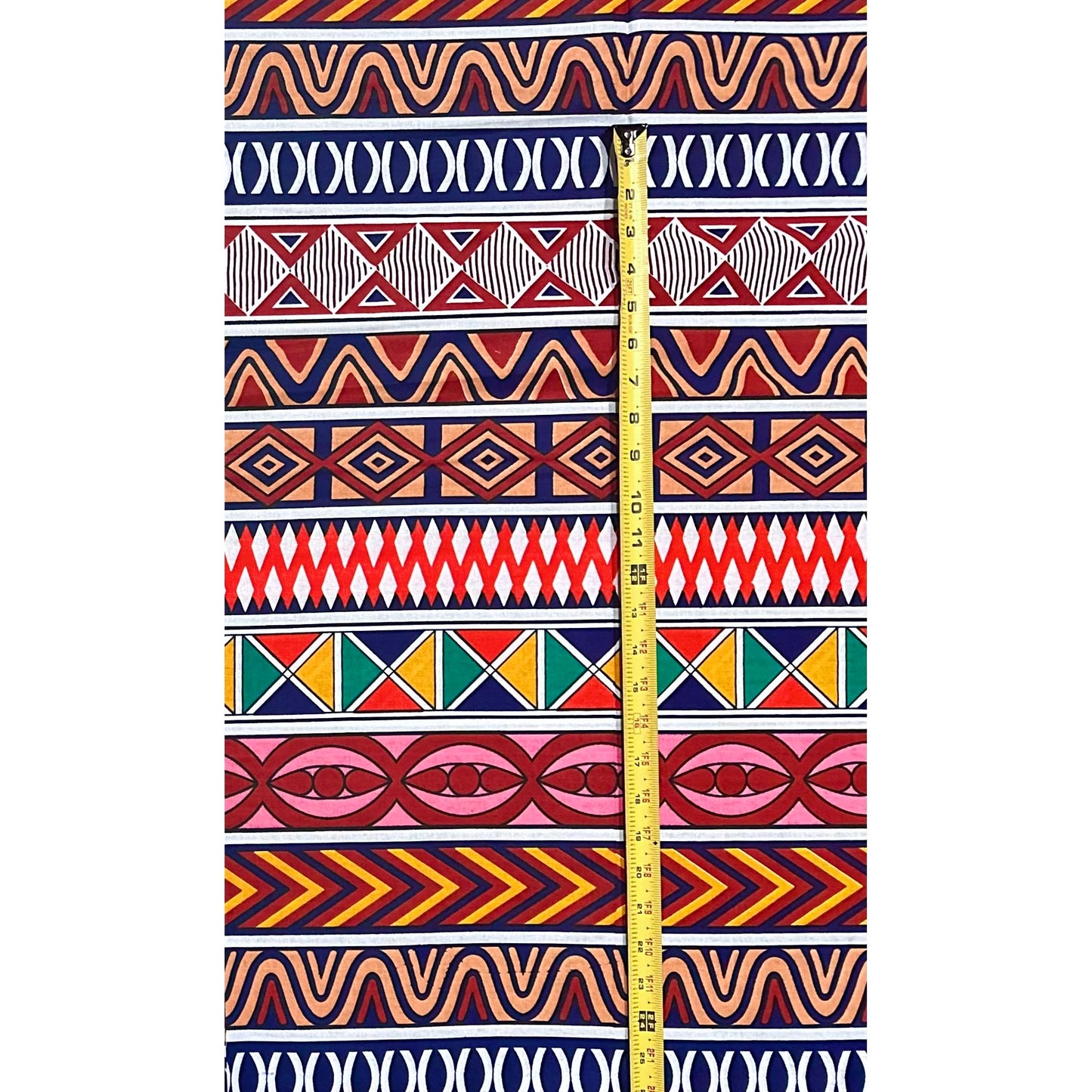 African Print Fabric/Ankara - Red, Pink, Brown, Blue "Heatwave Proverbs" Design, YARD or WHOLESALE