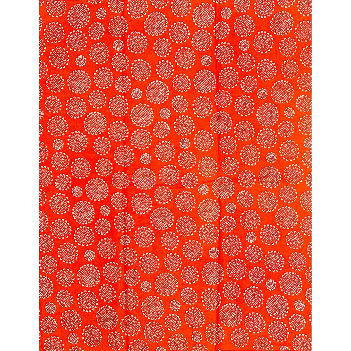 African Print Fabric/ Ankara - Orange, White 'Floral Soft Life', Per Yard or Wholesale