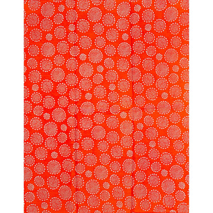 African Print Fabric/ Ankara - Orange, White 'Floral Soft Life', Per Yard or Wholesale