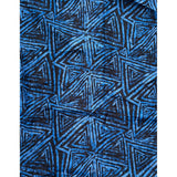 African Print, Chiffon Fabric - Blue, Black "Afreek", ~2 Yards