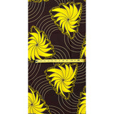 African Print Fabric/ Ankara - Brown, Yellow 'Omo Yeye', YARD