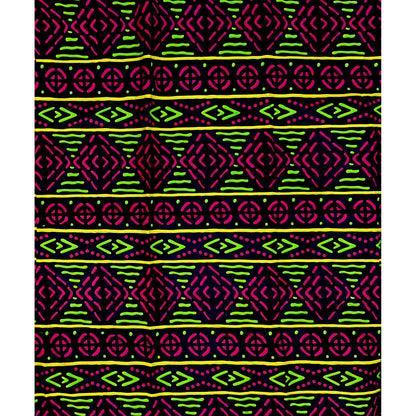 African Print Fabric/ Ankara - Pink, Green, Yellow, Black 'Ihenacho' Design, YARD or WHOLESALE
