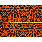 African Print Fabric/ Ankara - Black, Orange 'Asaka Shine’ YARD or WHOLESALE