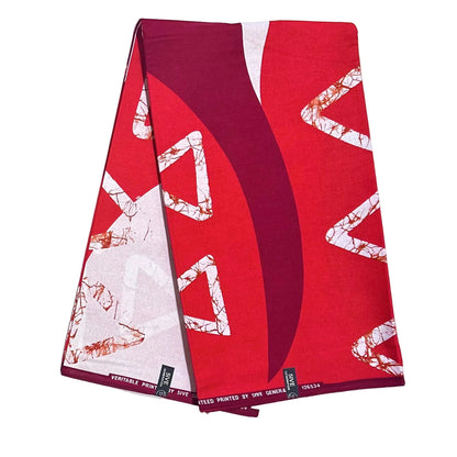 African Print Fabric/ Ankara - Red, White 'Lipstick & Late Replies' Design, YARD or WHOLESALE