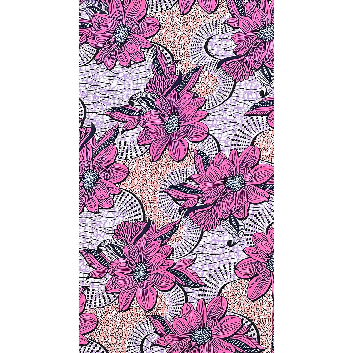 African Print Fabric/ Ankara - Purple, Pink, Navy 'Sadebelle,’ YARD or WHOLESALE