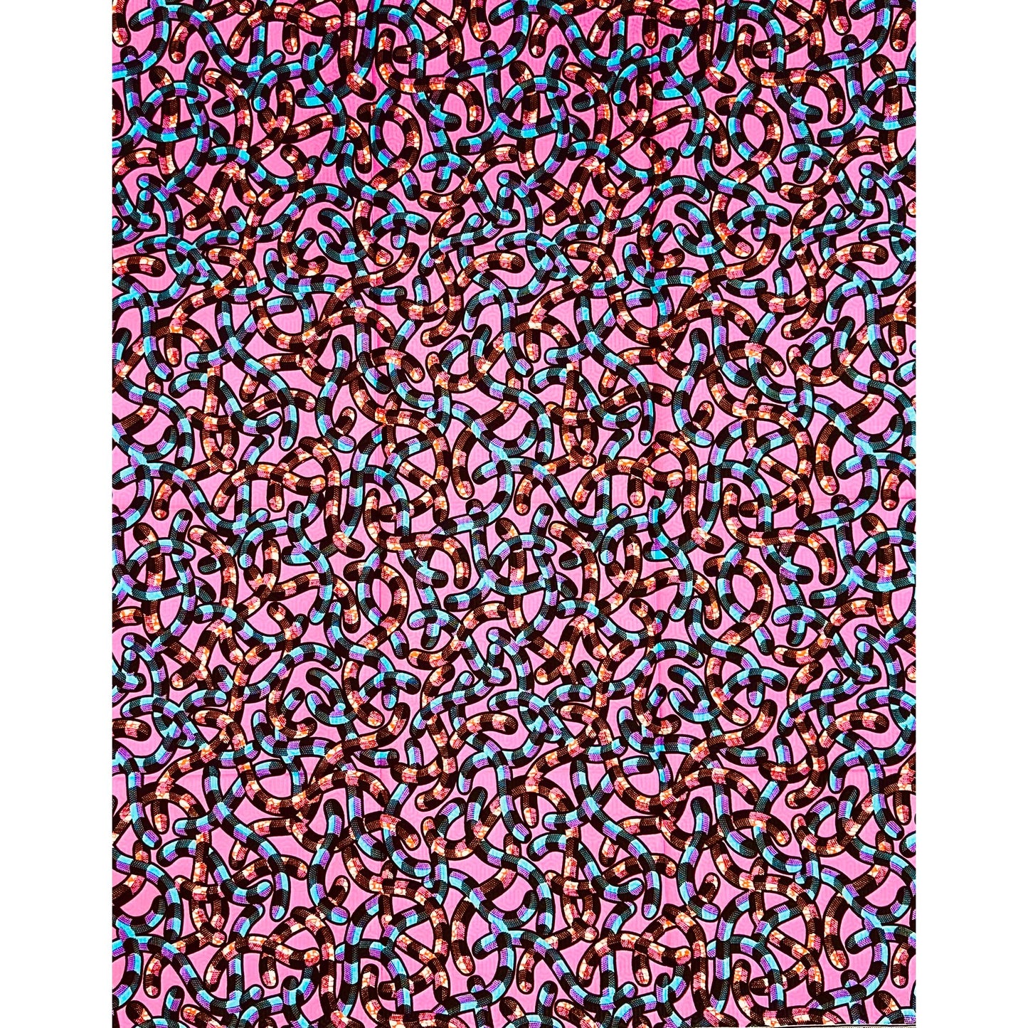 African Print Fabric/ Ankara - Pink, Blue, Orange ‘Esty' Design, YARD