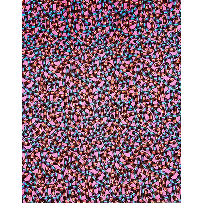 African Print Fabric/ Ankara - Pink, Blue, Orange ‘Esty' Design, YARD