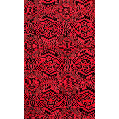 African Print Fabric/ Ankara - Red, Black 'Wave Am Well ' Design, YARD or WHOLESALE