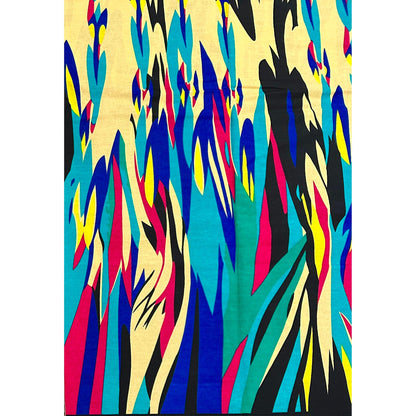 African Print Fabric/ Ankara - Beige, Blue, Green, Magenta, Black 'Hot Pass Pepper' Design, YARD or WHOLESALE