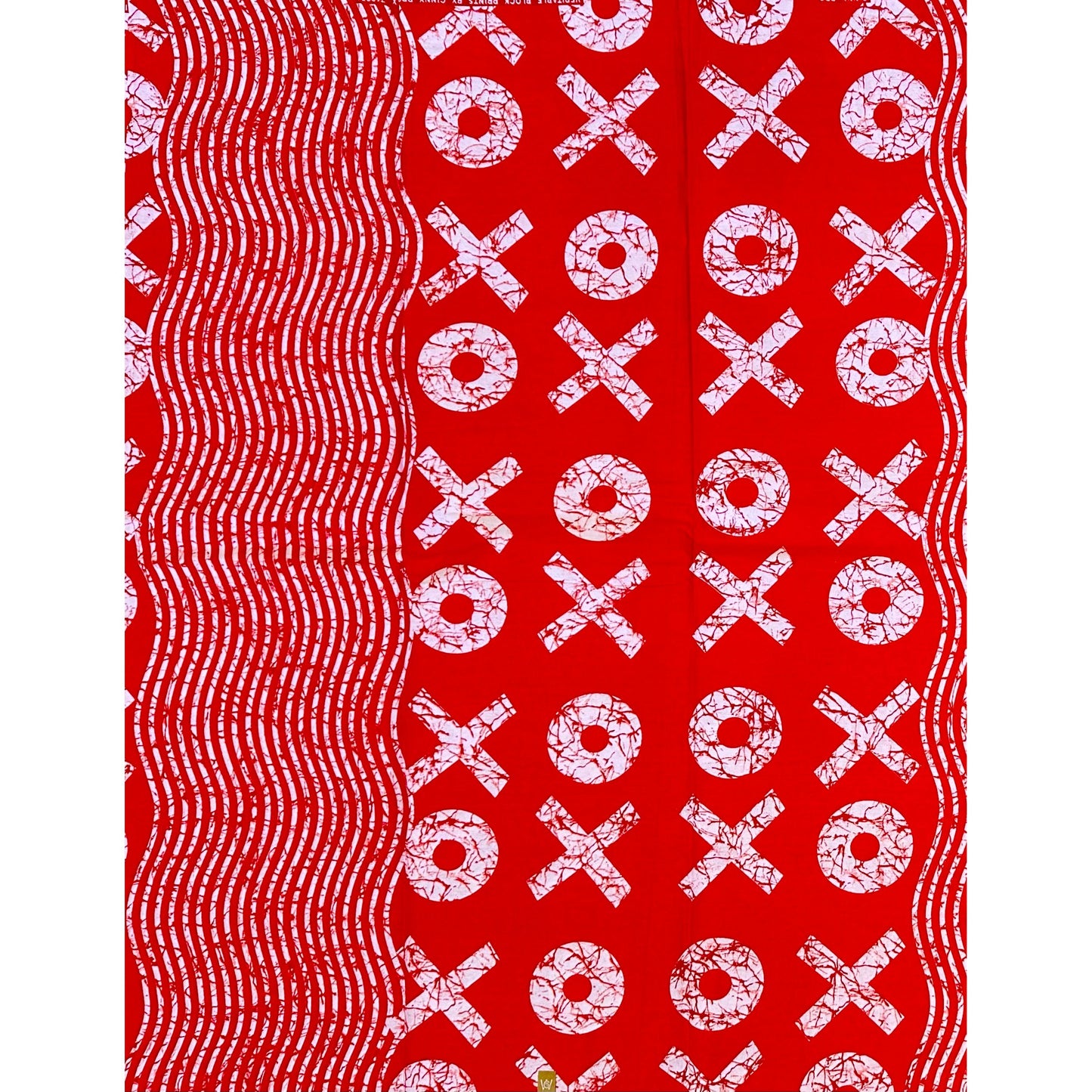 African Print Fabric/ Ankara - Red, White 'XOXO', Per Yard or Wholesale