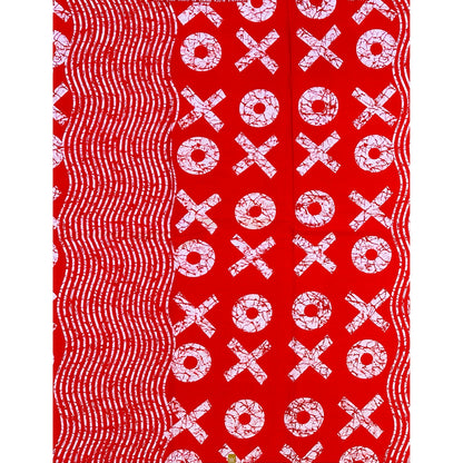 African Print Fabric/ Ankara - Red, White 'XOXO', Per Yard or Wholesale