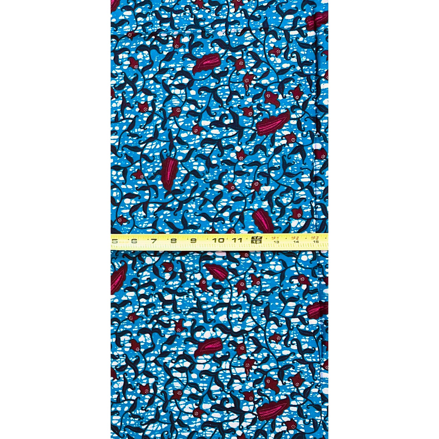 African Print Fabric/ Ankara - Blue, Plum, Brown, Pink ‘Enduring Lines' Design, 1 YARD