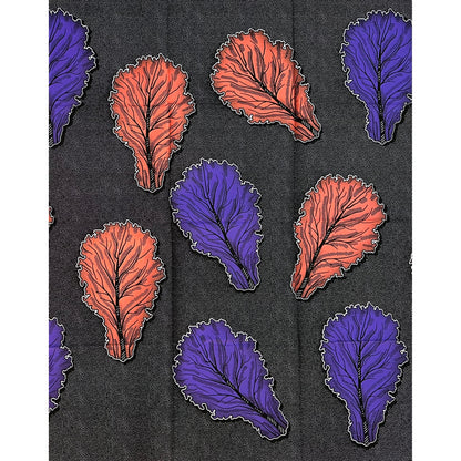African Print Fabric/Ankara - Pink, Purple, Black "Odo Leaves" Design, Yard