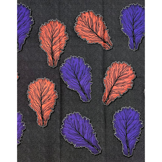 African Print Fabric/Ankara - Pink, Purple, Black "Odo Leaves" Design, Yard