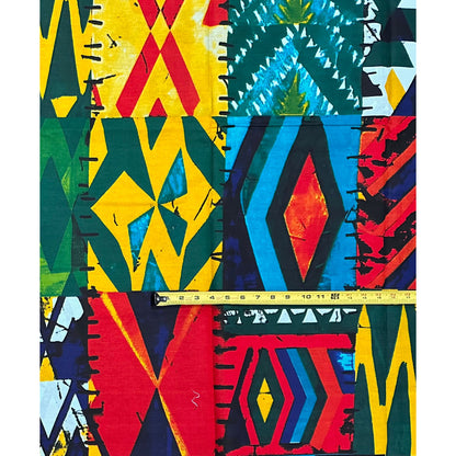 African Print Fabric/ Ankara - Red, Yellow, Green, Blue 'Many Paths To Success' Design, Yard or Wholesale