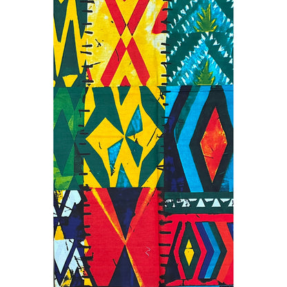 African Print Fabric/ Ankara - Red, Yellow, Green, Blue 'Many Paths To Success' Design, Yard or Wholesale