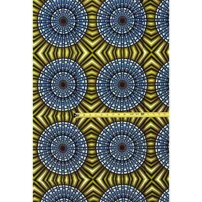African Print Fabric/Ankara - Green, Blue "Orun Halo" Design