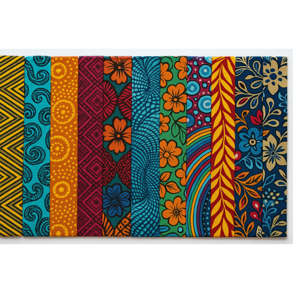 Jelly Roll Fabric - African Print Designs/ Ankara, Strip Roll Precut Quilting 2.5” Strips, Multiple Quantities Available