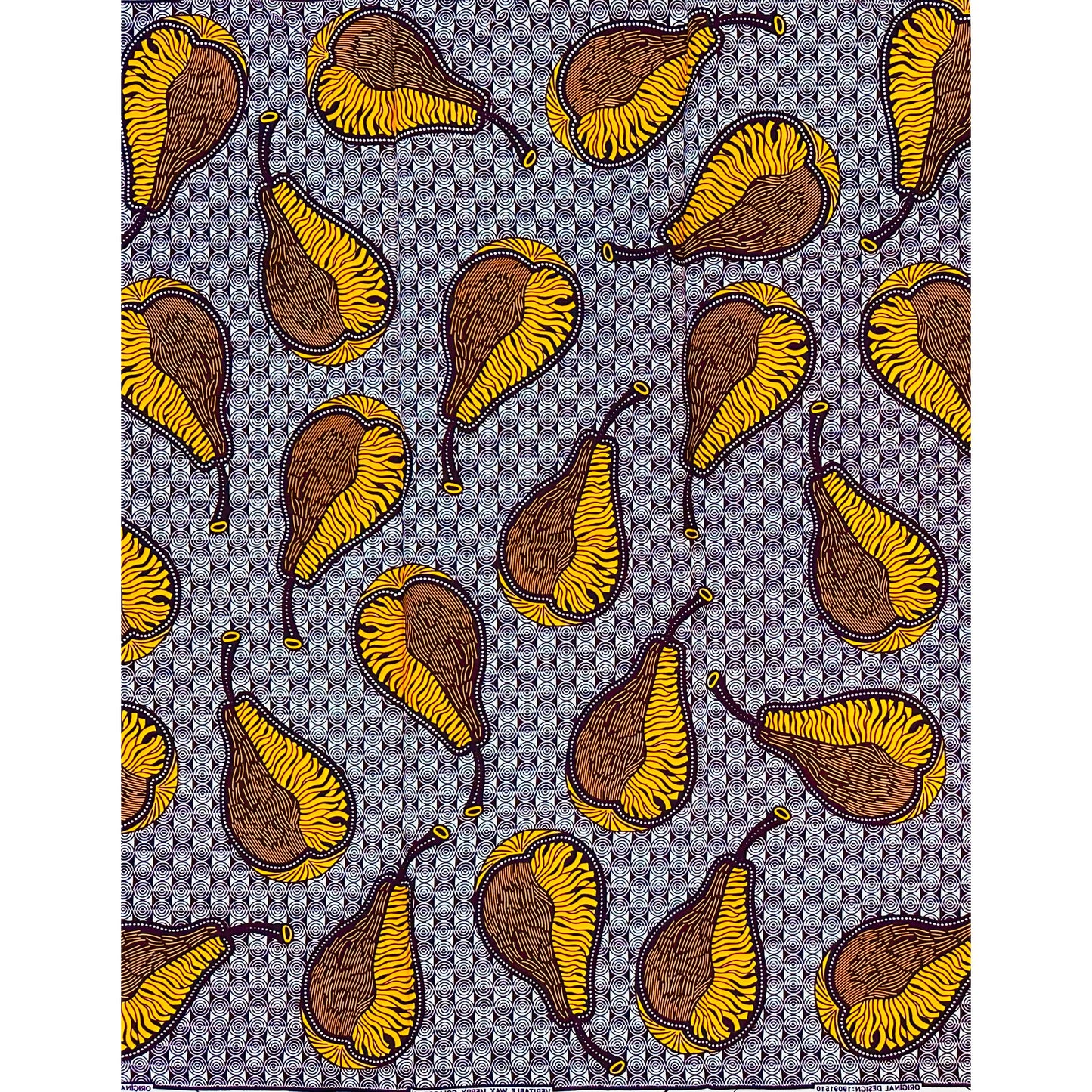 African Print Fabric/ Ankara - Orange, Brown "Season of Plenty", YARD or WHOLESALE