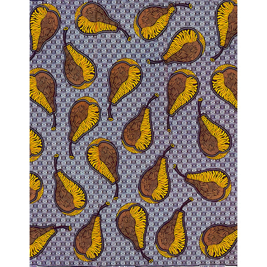 African Print Fabric/ Ankara - Orange, Brown "Season of Plenty", YARD or WHOLESALE