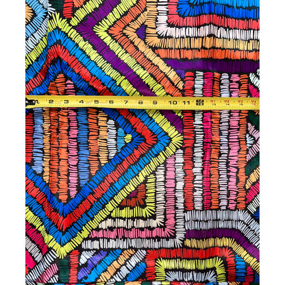 African Print, Satin Fabric- Rainbow "Kissi", Per Yard or Wholesale