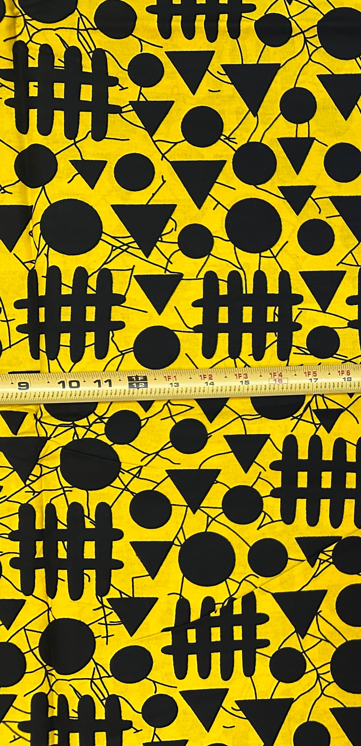 African Print Fabric/ Ankara - Yellow, Black "Kigali Traffic", Yard or Wholesale