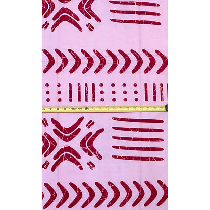 African Print Fabric/Ankara - Pink, Red "She Said Plenty" Design, YARD or WHOLESALE