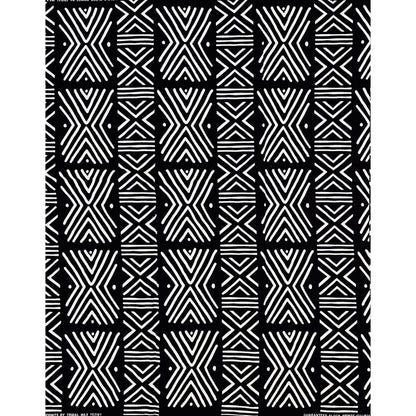 African Print Fabric/ Ankara - Black, White 'Direction Is Not Noise' Design, YARD or WHOLESALE