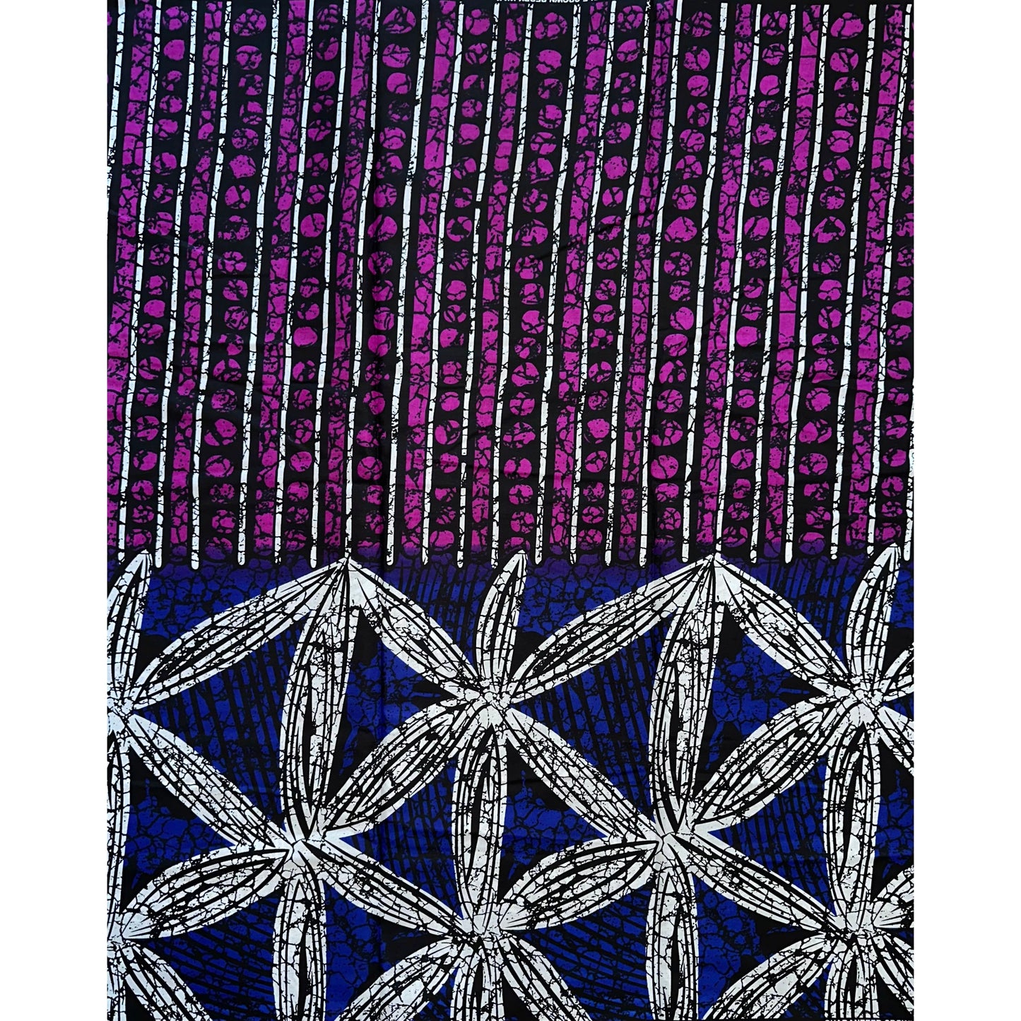 African Print Fabric/ Ankara - Purple, Blue 'Floral Conexão’ YARD or WHOLESALE