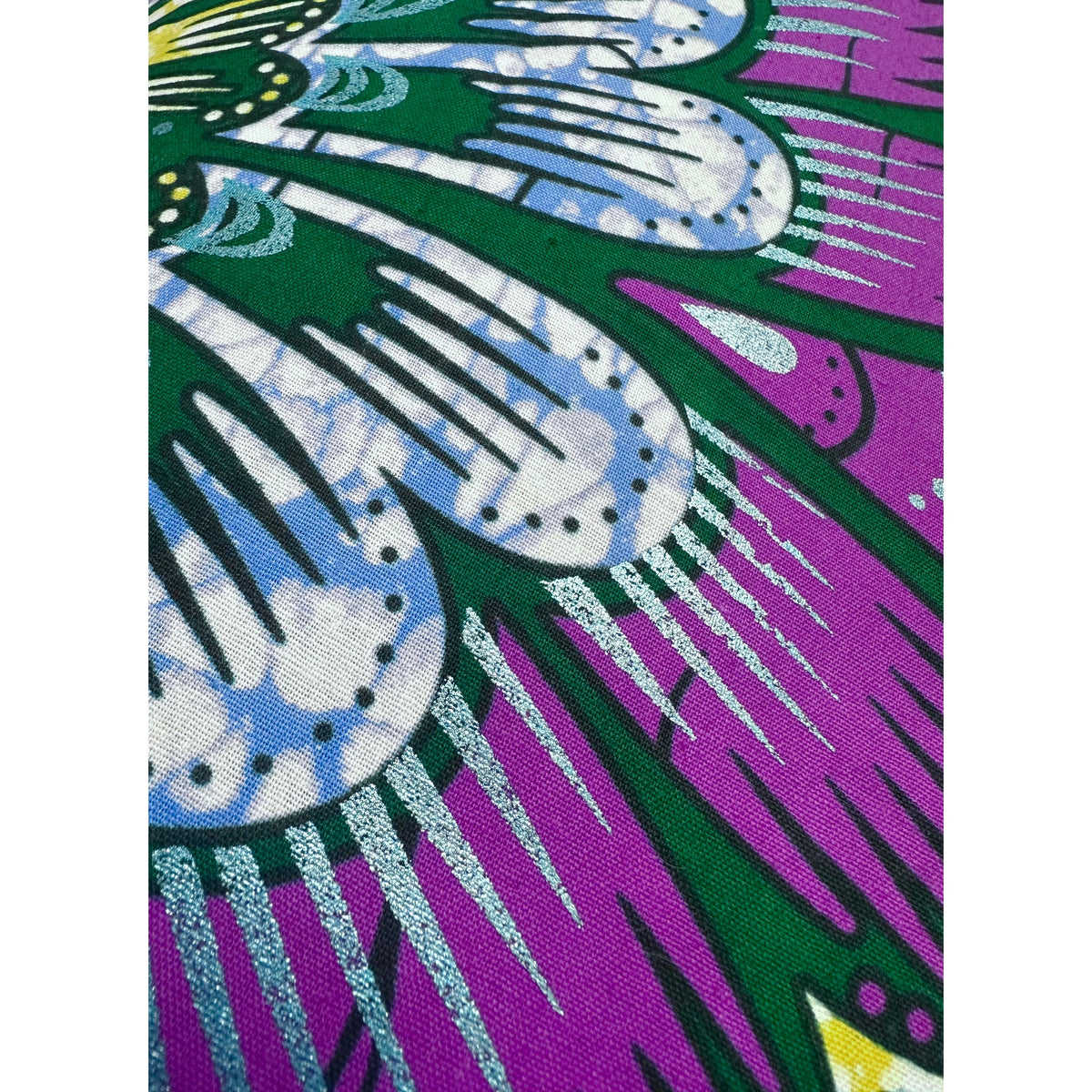 African Print Fabric/ Ankara - Purple, Blue, Green, Yellow, Shimmering Blue 'Festival of Amethyst Blossoms’ YARD or WHOLESALE