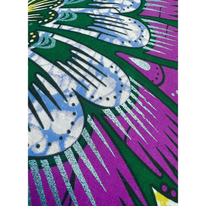 African Print Fabric/ Ankara - Purple, Blue, Green, Yellow, Shimmering Blue 'Festival of Amethyst Blossoms’ YARD or WHOLESALE