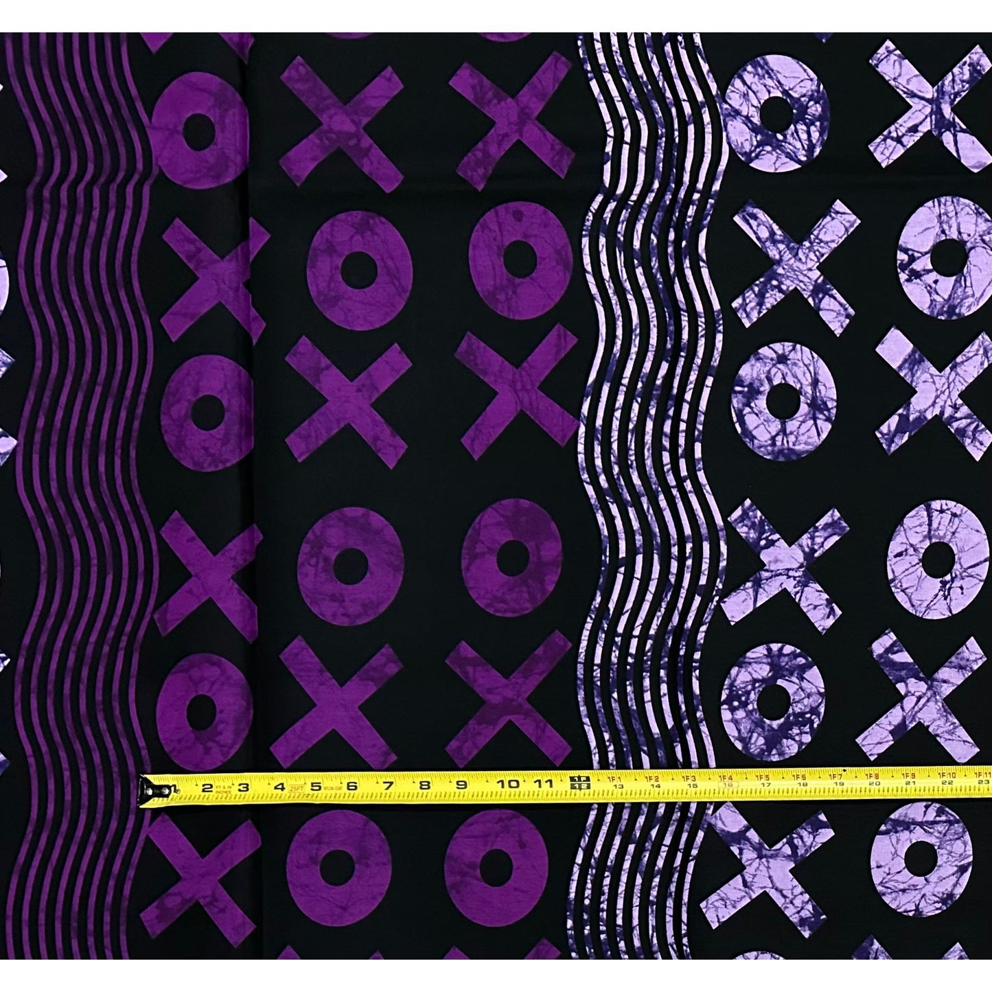 African Print Fabric/ Ankara - Shades of Purple, Black 'XOXO', Per Yard or Wholesale