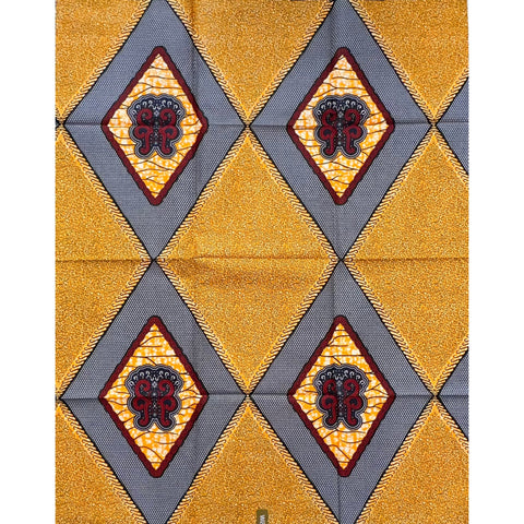 African Print Fabric/ Ankara - Orange, Red, Blue 'Sukai' YARD