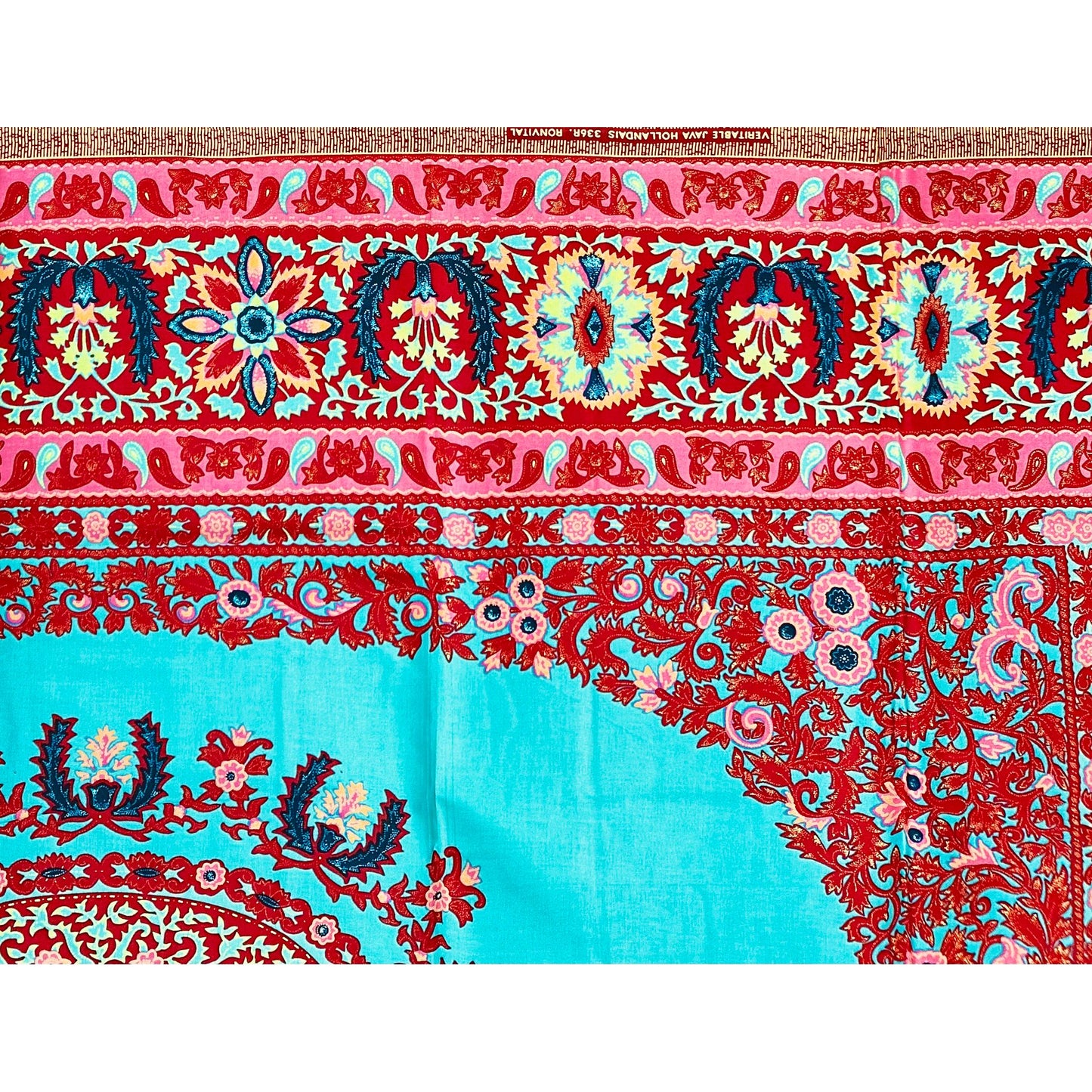 African Print Fabric/ Ankara - Blue, Red, Pink 'Beauty Get Backbone', Per 70” Panel or Wholesale