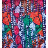 African Print, Chiffon Fabric - Fuchsia, Green, Orange, Navy "Beauty of Mandla", ~2 Yards