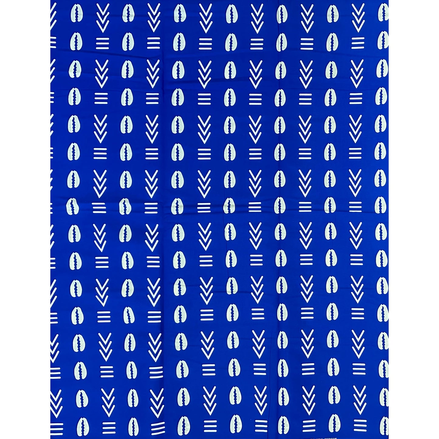 African Print Fabric/ Ankara - Blue, White 'Ancestral Ties', Per Yard or Wholesale