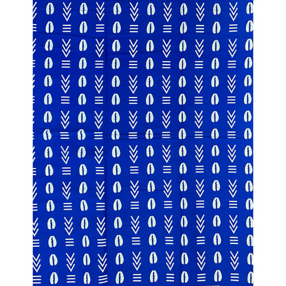 African Print Fabric/ Ankara - Blue, White 'Ancestral Ties', Per Yard or Wholesale