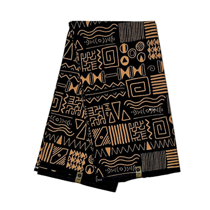 African Print Fabric/ Ankara - Black, Brown "Pass It Down", YARD or WHOLESALE