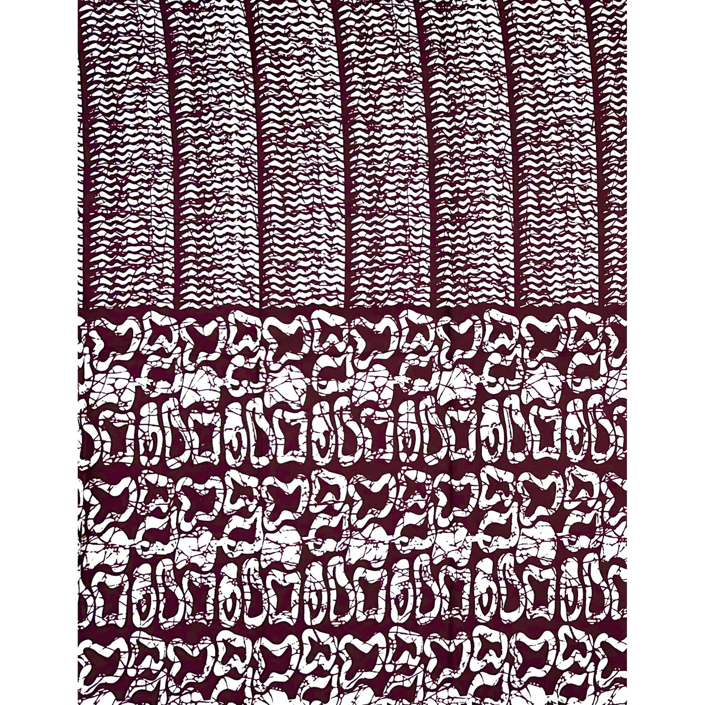 African Print Fabric/ Ankara - Brown, White "Soil & Soul", YARD or WHOLESALE
