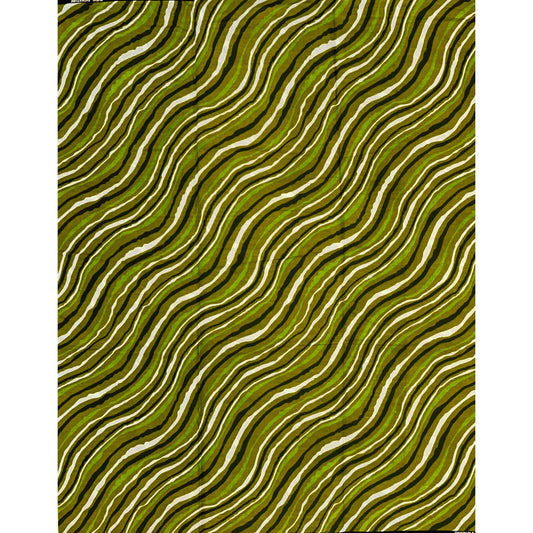 African Print Fabric/ Ankara - Green, White 'Na Nature Do Am' Design, YARD or WHOLESALE