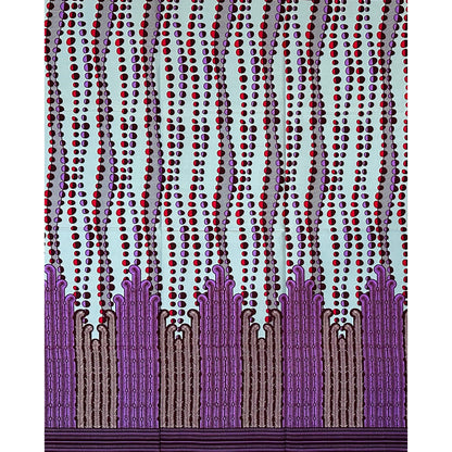 African Print Fabric/ Ankara - Gray, Red, Purple, Brown 'Rain of Elegba,’ 1 YARD