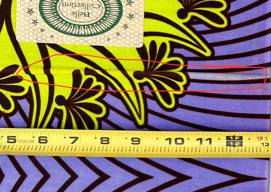 African Print Fabric/ Ankara - Purple, Green “Opará Lotus', YARD or WHOLESALE **Slightly Flawed**