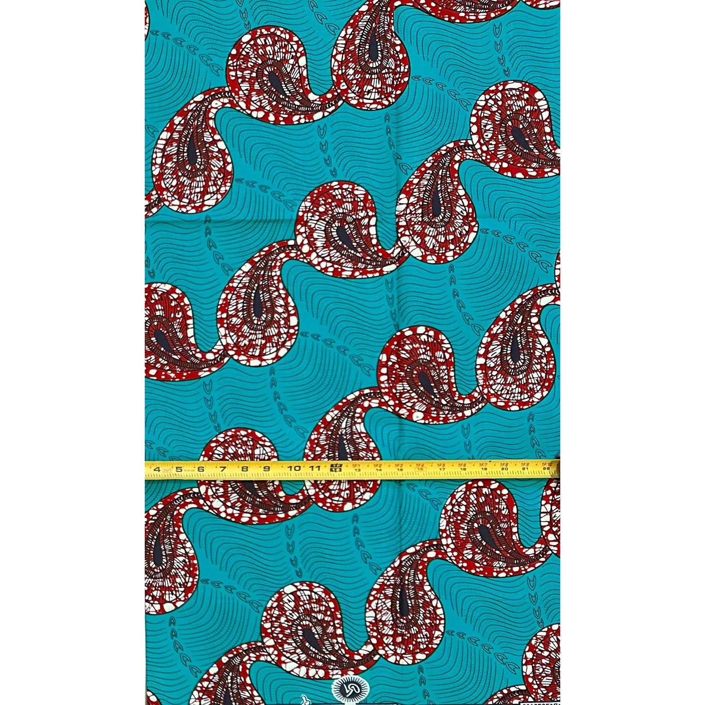 African Print Fabric/ Ankara - Teal, Brown 'Hypnotize Them,’ 1 YARD